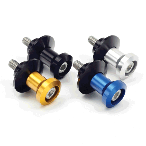 Bike It Swing Arm Spools 10mm Silver Swing Arm Spools