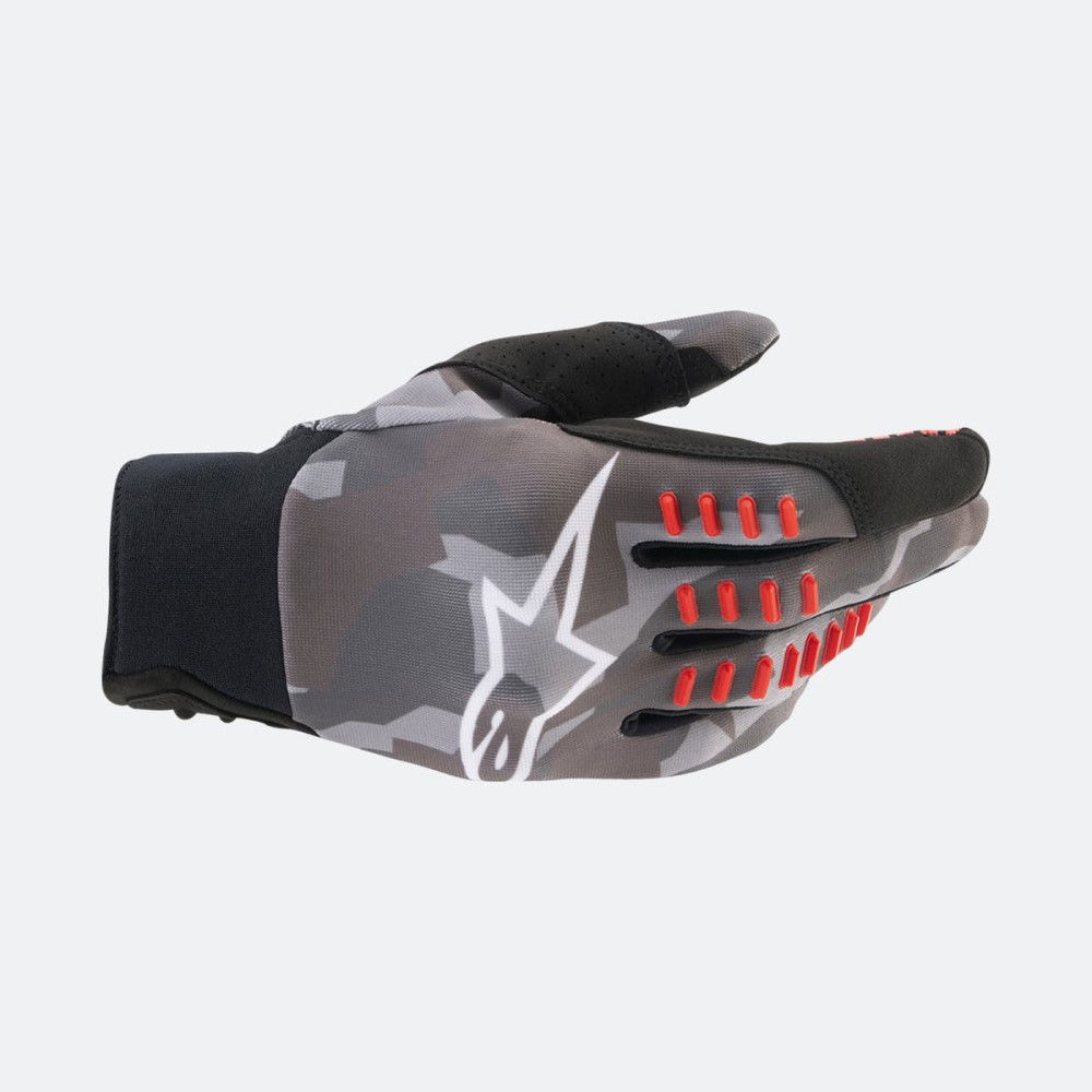 Alpinestars SMX-E Gloves Grey Camo Red Fluo Mens - M